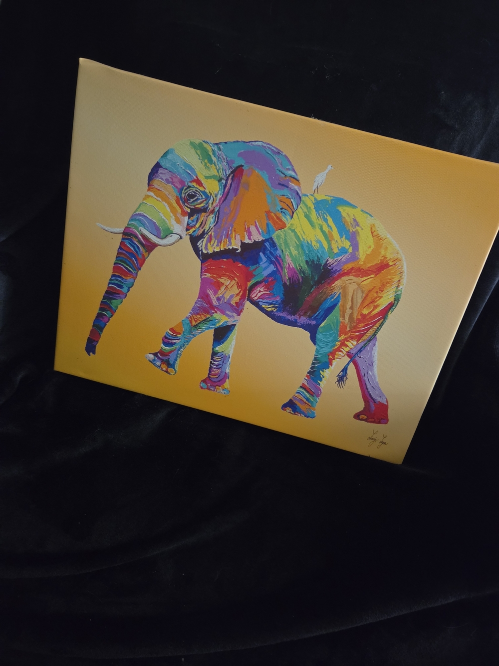 Colorful Elephant Canvas Wall Art - Vibrant Multicolor Print